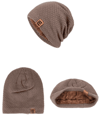 Camerazar Unisex Zimska kapa s podlogo, s krznom, siva, 100% akrilna preja, obseg 54-62 cm