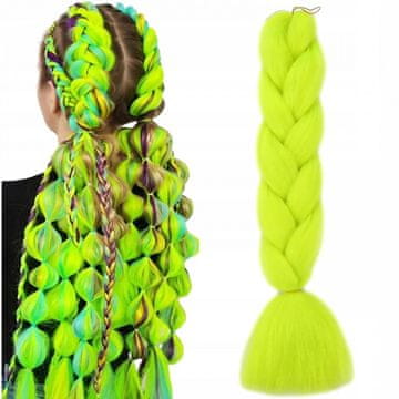 Flamenco Mystique Sintetični lasje 120 cm goste enobarvne limetkaste WLS43