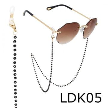 Flamenco Mystique Ogrlica za očala z črnimi perlicami LDK05