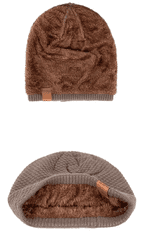 Camerazar Unisex Zimska kapa s podlogo, s krznom, siva, 100% akrilna preja, obseg 54-62 cm