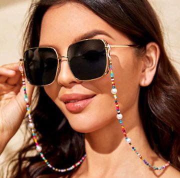 Camerazar Sloganska barvna retro veriga za očala s biseri