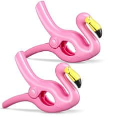 Flamenco Mystique Klip za brisače s flamingom, 11,5 cm za plažo, 2 kosi