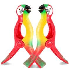 Flamenco Mystique Držalo za brisače 13 cm z papigojem KLP01, 2 kosi