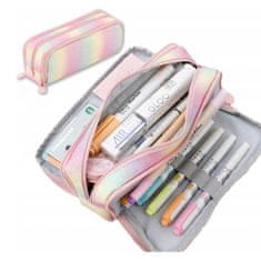 Flamenco Mystique Velik velik multifunkcijski pencil case tri komore duga PR02