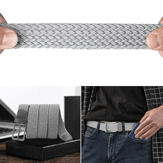 Camerazar Flexibilen eleganten močan pleten pas za hlače sivo