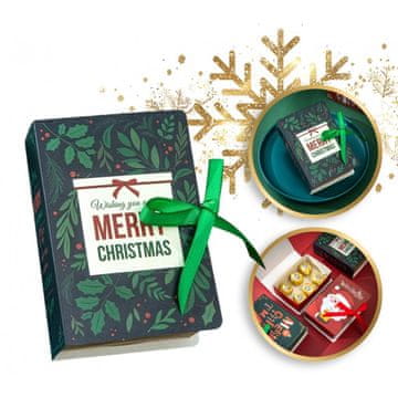 Flamenco Mystique Dekorativna darilna škatla z mašno Vesel božič 12x8x4,5 cm OPO33