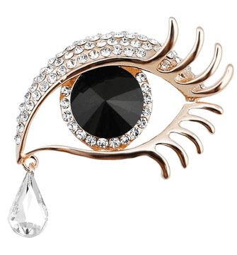 Camerazar Brož s kristalnim angelovim očesom in cirkoni v obliki kapljice