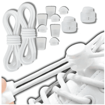 Camerazar Elastične brezvezne vezalke za čevlje z belim zategovalnim mehanizmom