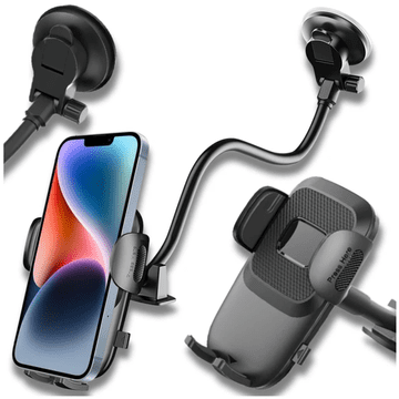 Camerazar Elastični črni avtomobilski nosilec za telefon Anti-Shake