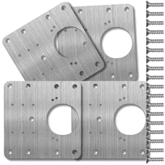 Camerazar Splet 4 ploščic za popravilo tečajev 9x9 cm za pohištvena vrata