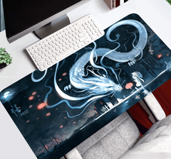 Camerazar XXL igralna podloga za miško z motivom zmaja, guma + sintetična vlakna, 90 x 40 cm