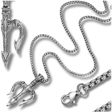 Camerazar Nordijski amulet vikinga s Poseidonovim tridentom iz kirurškega jekla