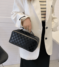 Camerazar Eleganten Kozmetični Nahrbtnik iz Ekokože, Črna, 25x13x12 cm