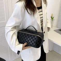 Camerazar Eleganten Kozmetični Nahrbtnik iz Ekokože, Črna, 25x13x12 cm