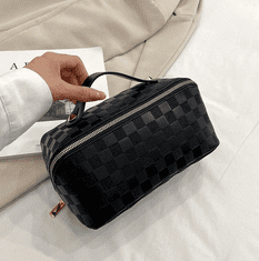 Camerazar Eleganten Kozmetični Nahrbtnik iz Ekokože, Črna, 25x13x12 cm