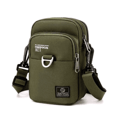 Camerazar Športna vodoodporna moška torba čez ramo, zelena, nylon-oxford, 11x18x7 cm
