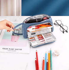 Camerazar Prostoreno zložljivo peresnico TUBA ORGANISER, modra, poliestr, 20,5x9x10 cm