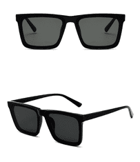 Camerazar Unisex sončna očala kvadratne oblike, črna, plastična, s filtrom UV400