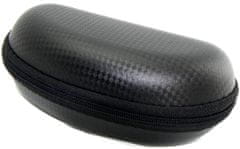 Camerazar Eleganten trdi etui za očala, črno, z aligatorskim vzorcem, 16,5x8x5,5 cm
