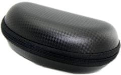 Camerazar Eleganten trdi etui za očala, črno, z aligatorskim vzorcem, 16,5x8x5,5 cm