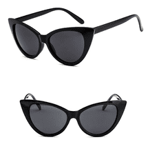 Camerazar Črne sončne očala mačje oči, UV filter 400 cat 3, plastičen okvir, dimenzije leč 42 mm x 52 mm