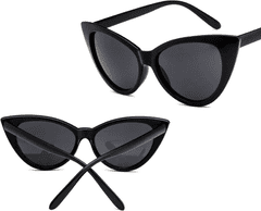 Camerazar Črne sončne očala mačje oči, UV filter 400 cat 3, plastičen okvir, dimenzije leč 42 mm x 52 mm