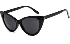 Camerazar Črne sončne očala mačje oči, UV filter 400 cat 3, plastičen okvir, dimenzije leč 42 mm x 52 mm