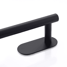 Camerazar Samolepilni nosilec za brisače, črn mat, nerjaveče jeklo, 40x8,5x10 cm