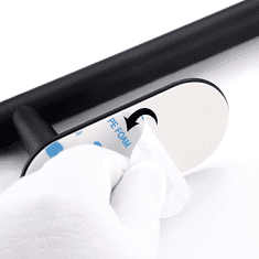 Camerazar Samolepilni nosilec za brisače, črn mat, nerjaveče jeklo, 40x8,5x10 cm