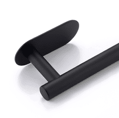 Camerazar Samolepilni nosilec za brisače, črn mat, nerjaveče jeklo, 40x8,5x10 cm