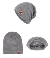 Camerazar Unisex Zimska kapa s krznom, siva, 100% akrilna preja, obseg 54-62 cm