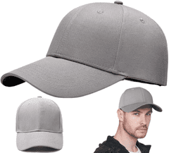 Camerazar Univerzalna nastavljiva bejzbolska kapa, siva, zračen material, obseg 55-60 cm
