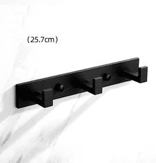 Camerazar Črn panel za obešanje z kljukicami, aluminij, 25,7x4,1 cm