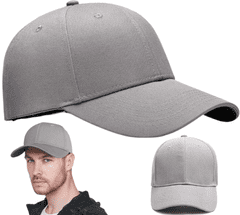 Camerazar Univerzalna nastavljiva bejzbolska kapa, siva, zračen material, obseg 55-60 cm