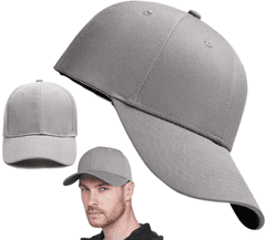 Camerazar Univerzalna nastavljiva bejzbolska kapa, siva, zračen material, obseg 55-60 cm