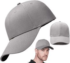 Camerazar Univerzalna nastavljiva bejzbolska kapa, siva, zračen material, obseg 55-60 cm