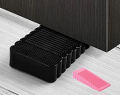 Camerazar Črna plastična zadrževalna klina za vrata, klinaste oblike, dimenzije 4,1 x 9,5 x 2,8 cm