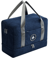 Camerazar Prostrana vodoodporna potovalna torba za telovadnico, temno modra, nylon Oxford, 39x30x18 cm