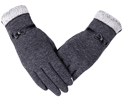 Camerazar Elegantne dameske zimske rokavice z dotikovno funkcijo, nepremočljive, sive, poliester