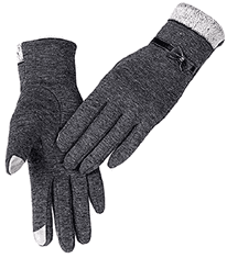 Camerazar Elegantne dameske zimske rokavice z dotikovno funkcijo, nepremočljive, sive, poliester