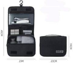 Camerazar Raztegnjivi XXL organizator za kozmetiko z zanko, uniseks, 300D Oxford poliester, dimenzije: 53x24,5 cm