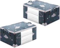 Camerazar Organizator za oblačila in posteljnino, temno modri poliester, 55x35x25 cm