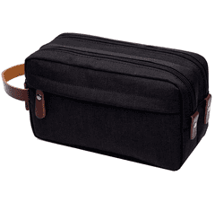 Camerazar Moška kozmetična torba - potovalna organizator, črna, poliester 300D Oxford, 25x9 cm