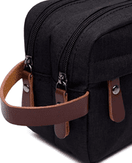 Camerazar Moška kozmetična torba - potovalna organizator, črna, poliester 300D Oxford, 25x9 cm