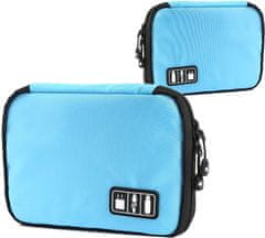 Camerazar Potovalni organizator za kable in polnilce, moder, poliester Oxford 300D, 24x17x2.5 cm