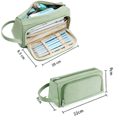Camerazar Večfunkcijski pencil case TUBA ORGANISER, zeleni poliestr, 22x9x9 cm