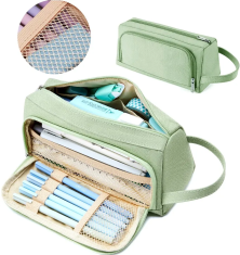 Camerazar Večfunkcijski pencil case TUBA ORGANISER, zeleni poliestr, 22x9x9 cm