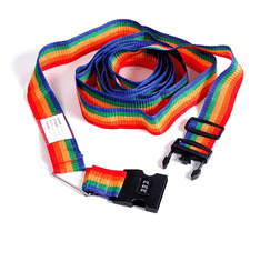 Camerazar Varnostni pas za kovček s geslom s sponko, mavričen, polipropilenski najlon, 200 cm