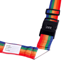 Camerazar Varnostni pas za kovček s geslom s sponko, mavričen, polipropilenski najlon, 200 cm