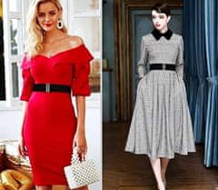 Camerazar Elastični ženski pas, črn, sintetični material, 60-85 cm